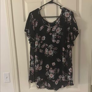 Floral Black Women's Top